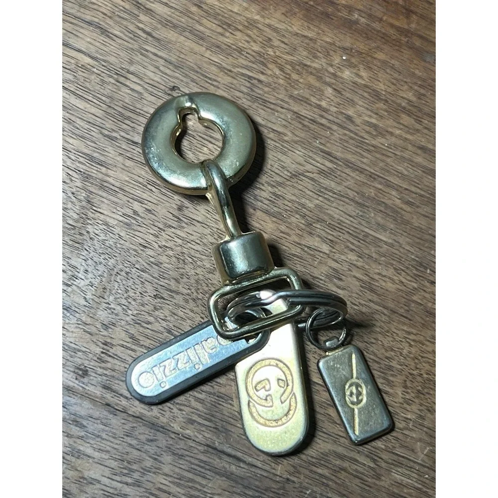 As Is-faded Goldtone-vtg Gucci Triple Sontag Purse Bag Charm Palazzo Keychain